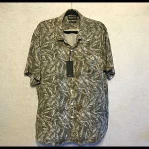 WESTY khaki green button down shirt sleeved shirt.
